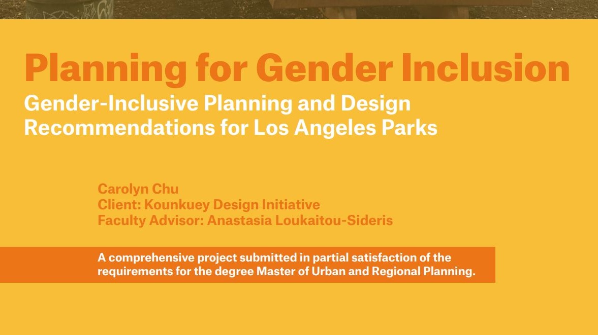 Planning for gender inclusion gender inclusive planning and design
